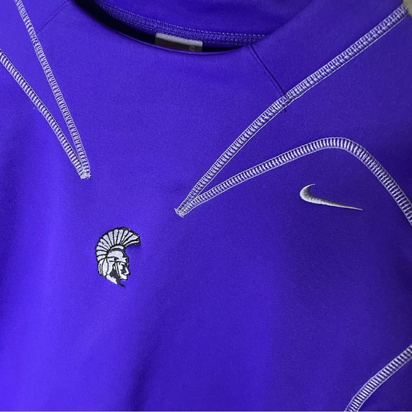 Nike Team Fit Therma Purple Spartan Pullover Fleece Sweatshirt - Picture 3 of 5
